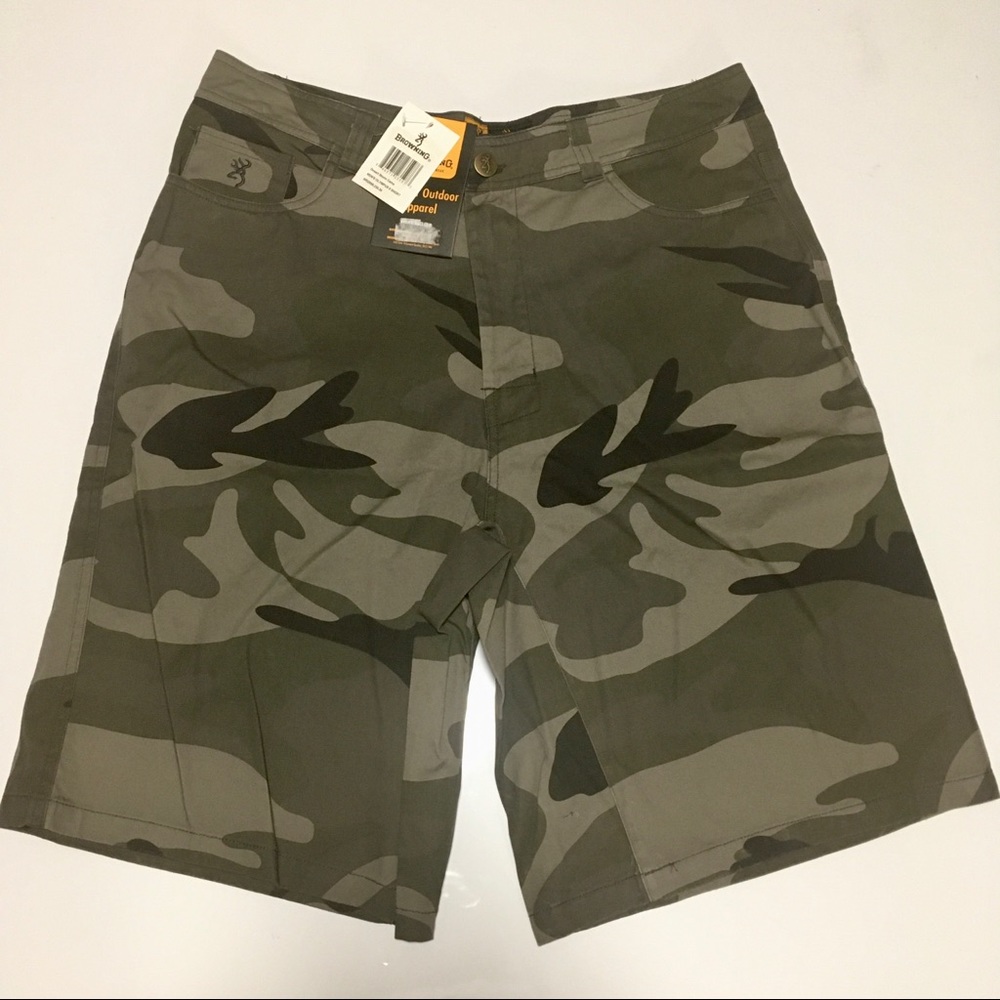 NWT Browning Athletic Casual Shorts Men’s Waist Size 36 L Camo Camouflage NEW